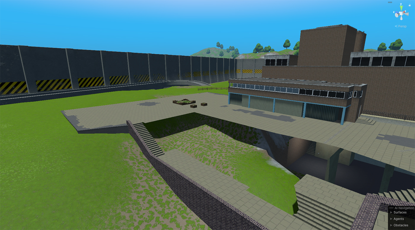 Terrain under town