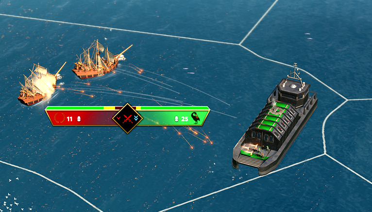 Modern container ship under attack