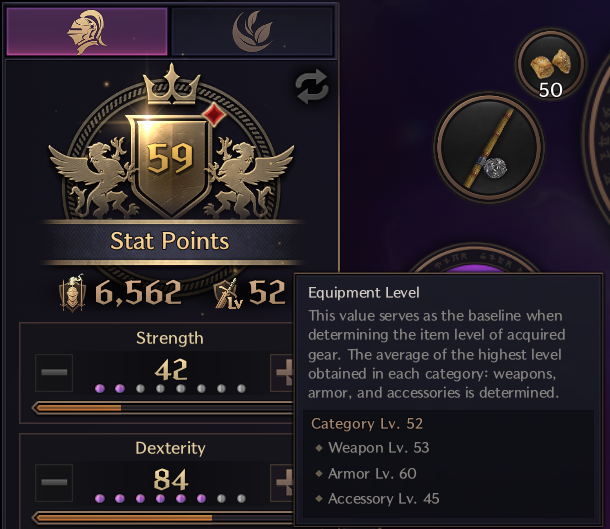 Equipment Level Display Added to Character Info