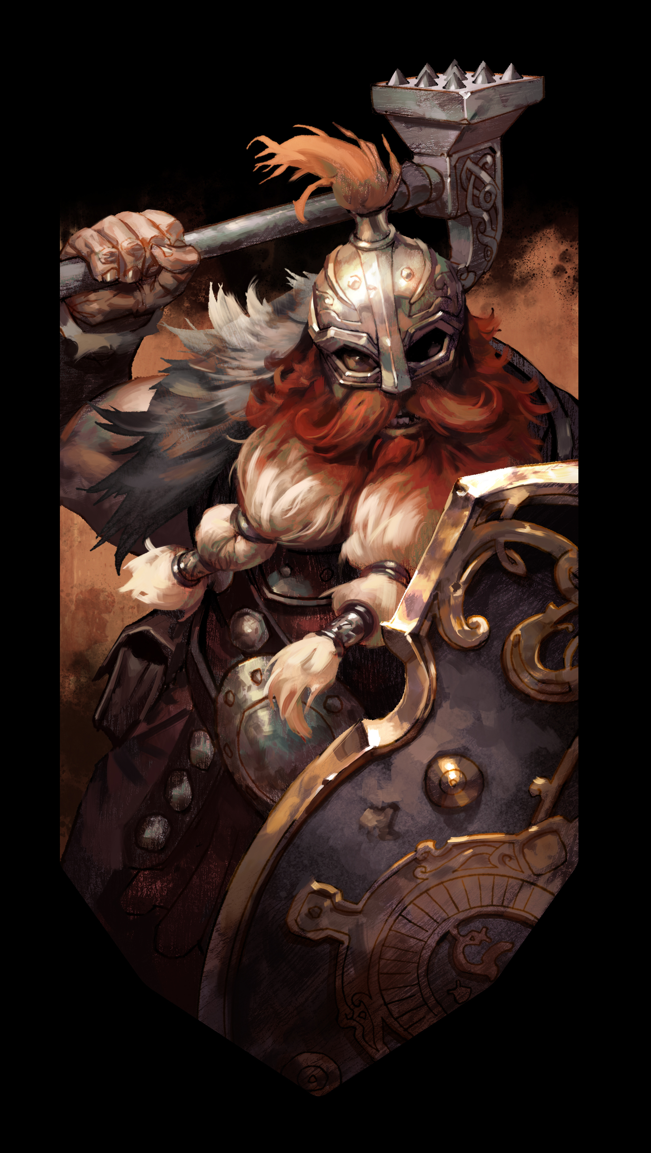 Image NOUVELLE CLASSE/HÉROS - THE WARDEN Voici le Gardien, un avant-garde armé d'un bouclier qui protégeait autrefois les plus nobles salles de Svartalfheim.