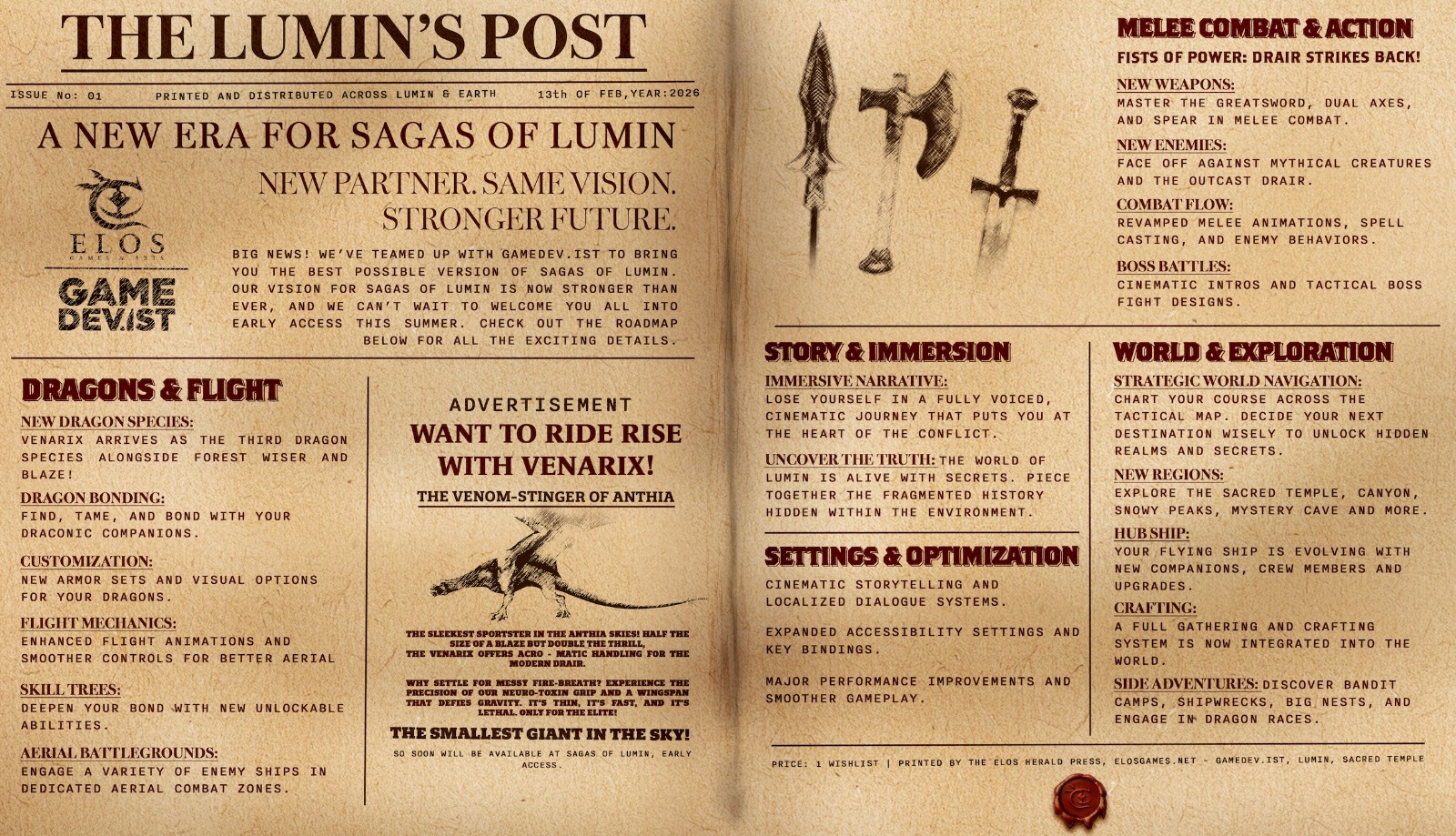 NEWS - Sagas of Lumin : Fenêtre de sortie de l'accès anticipé et feuille de route 1 b4430aeefbf4e20d2ef84bed6a423c18ae59abb7 | RPG Jeuxvidéo