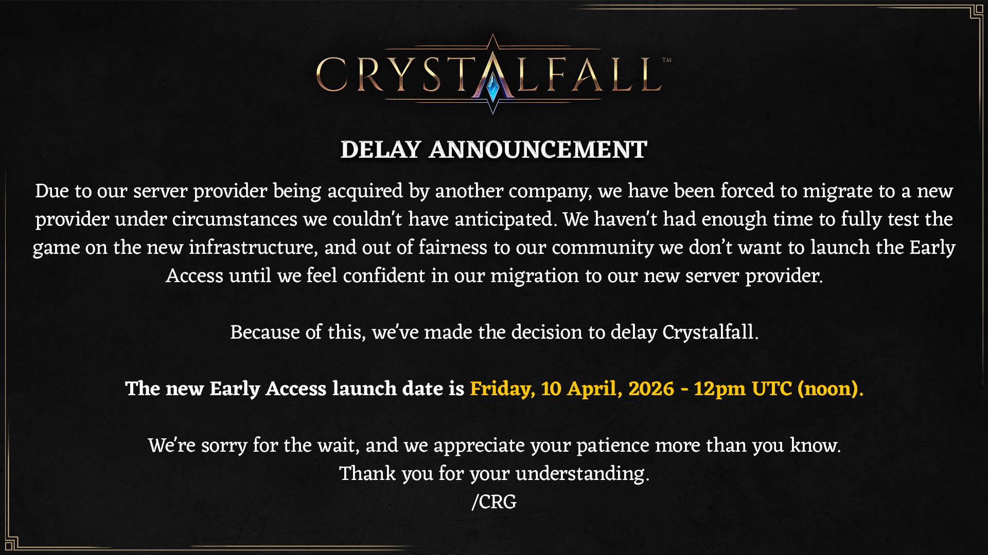 NEW - Crystalfall : Accès anticipé retardé 1 d631dccfb435a58de9c29fb3bc27347692e01014 | RPG Jeuxvidéo