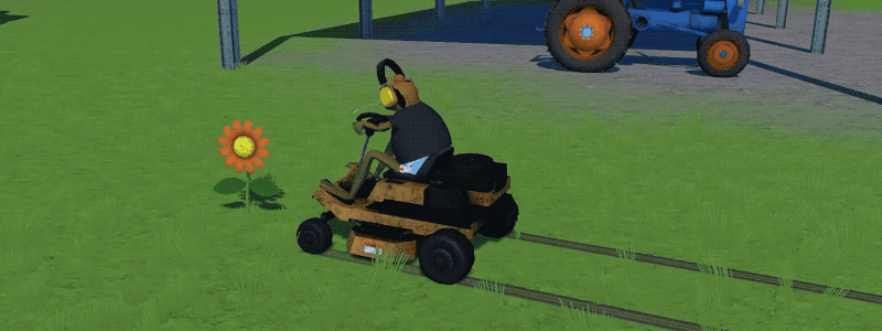 Mowing flowers gif