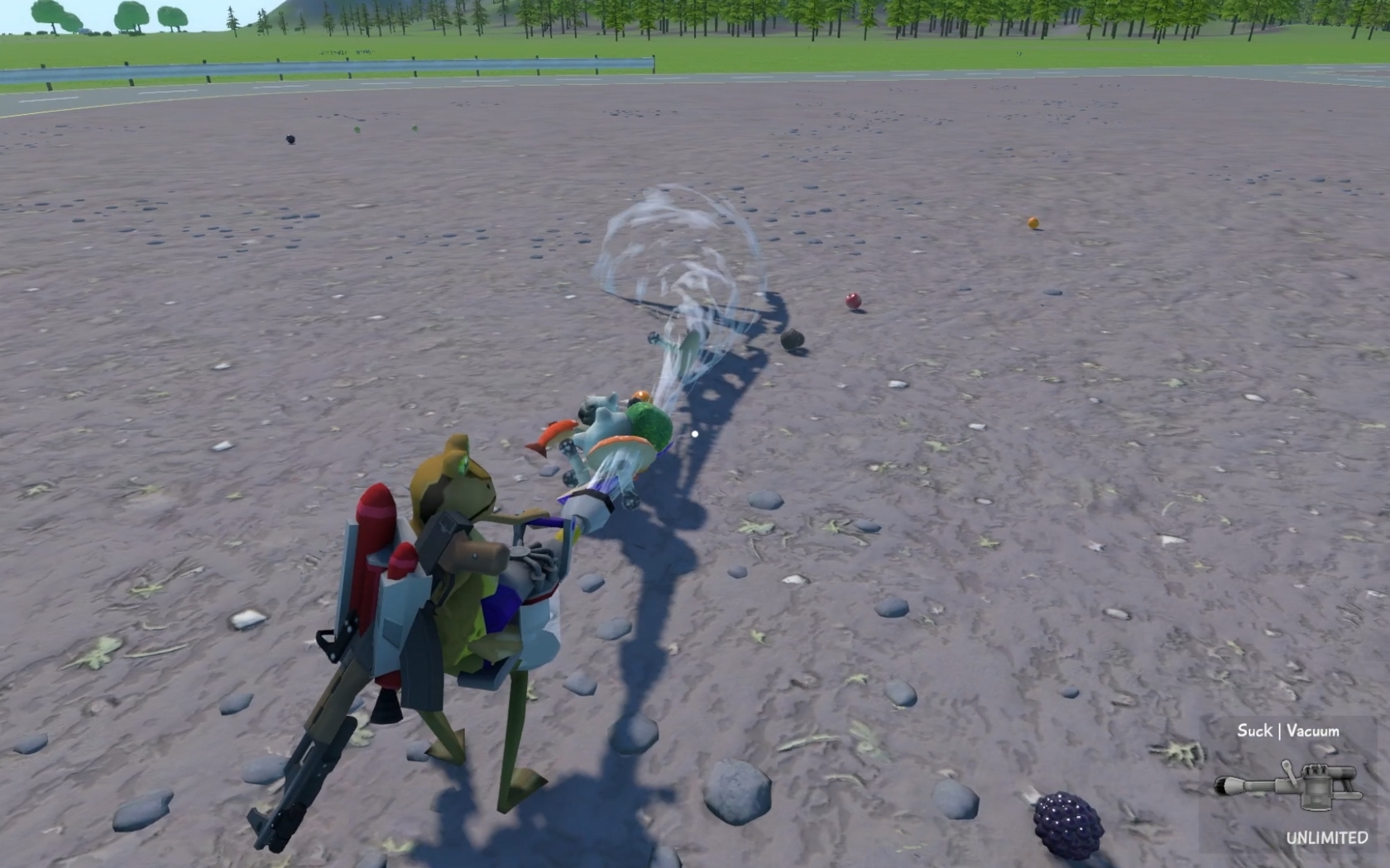 Vacuuming items back into inventory