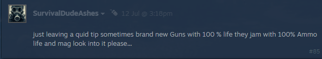 SCUM gun jam bug