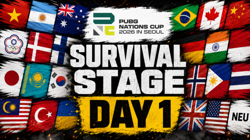 The PUBG Nations Cup 2026 kicks off with Survival Stage Day 1!