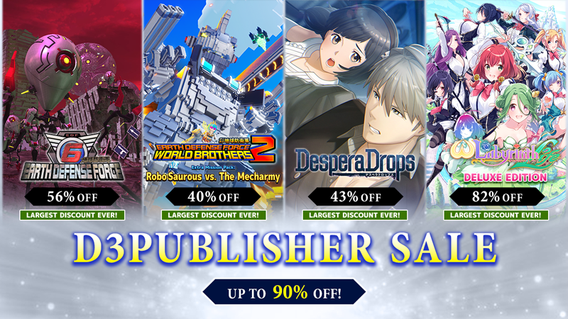 SAVE UP TO 90% OFF! D3PUBLISHER SALE