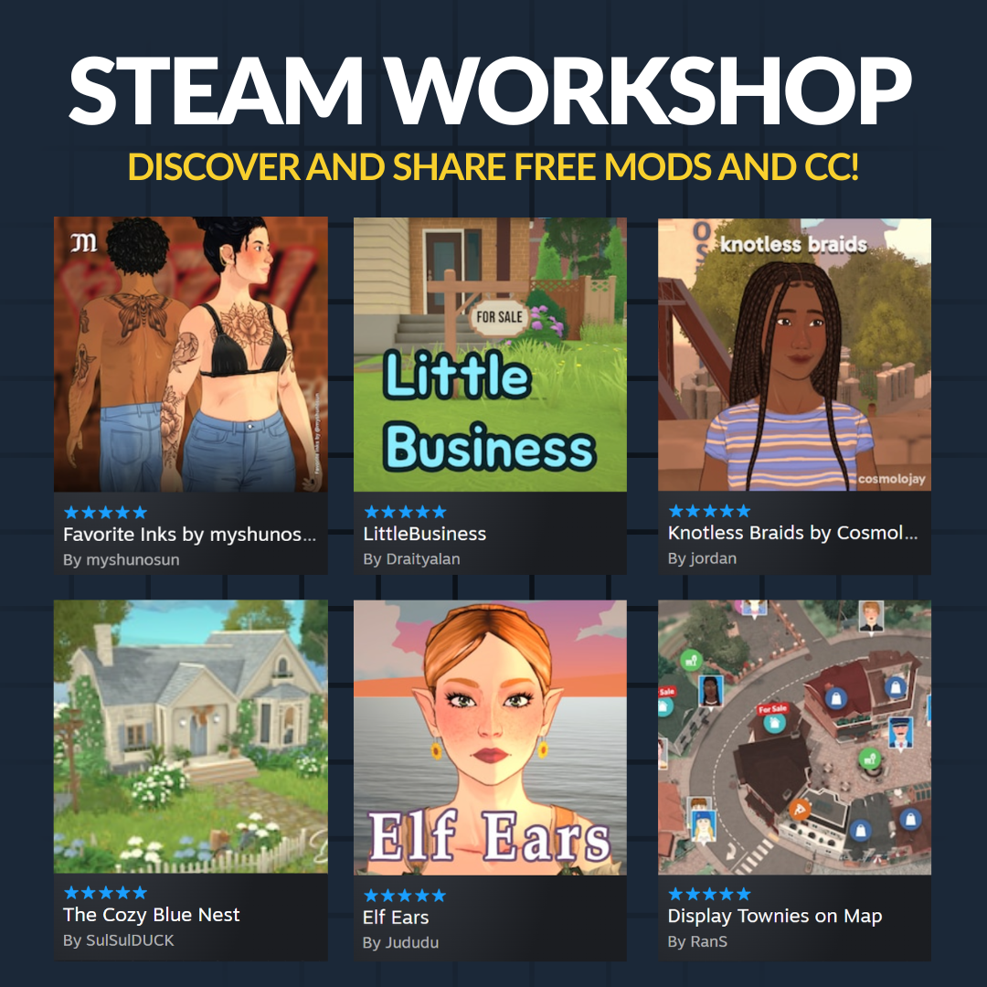 Free mods and CC on the Steam Workshop