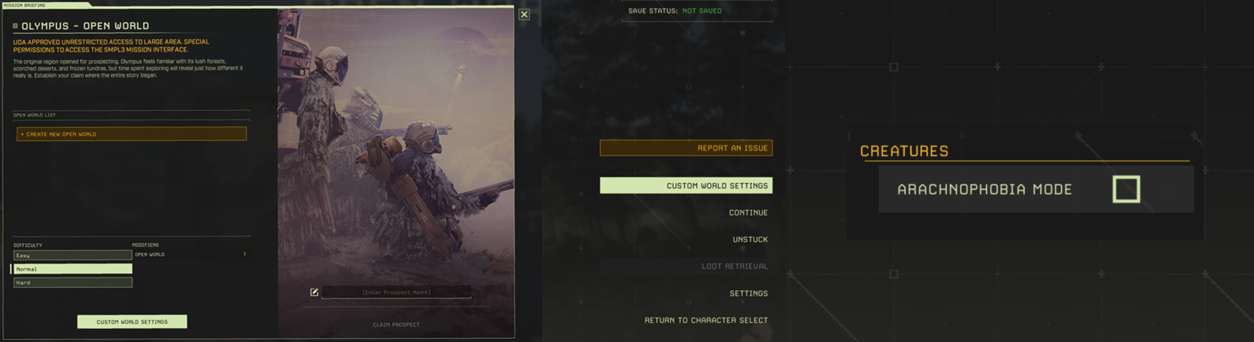 Arachnophobia mode toggle