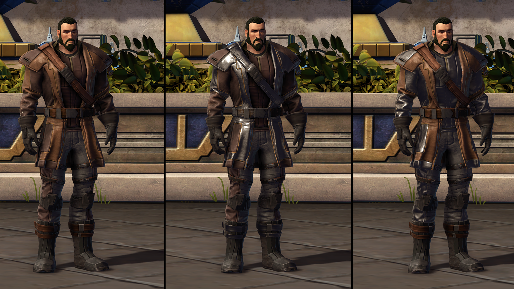 Armor color showcase with Chrome Silver Dye applied