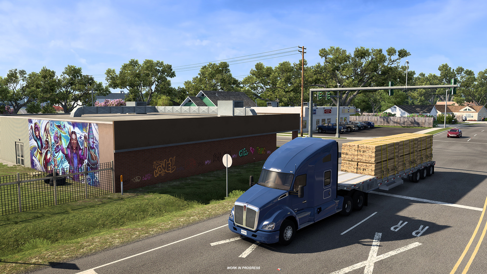 Street-facing mural on a commercial building