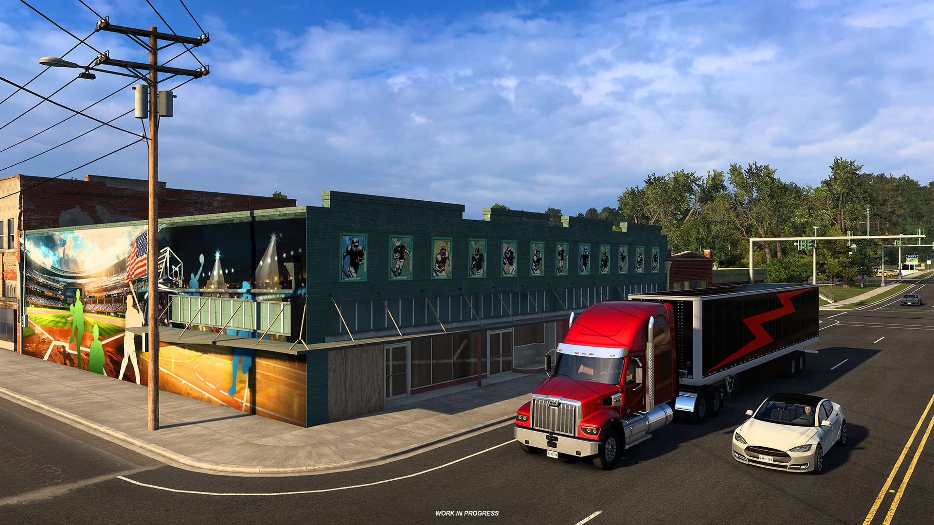 Colorful mural with illustrative elements