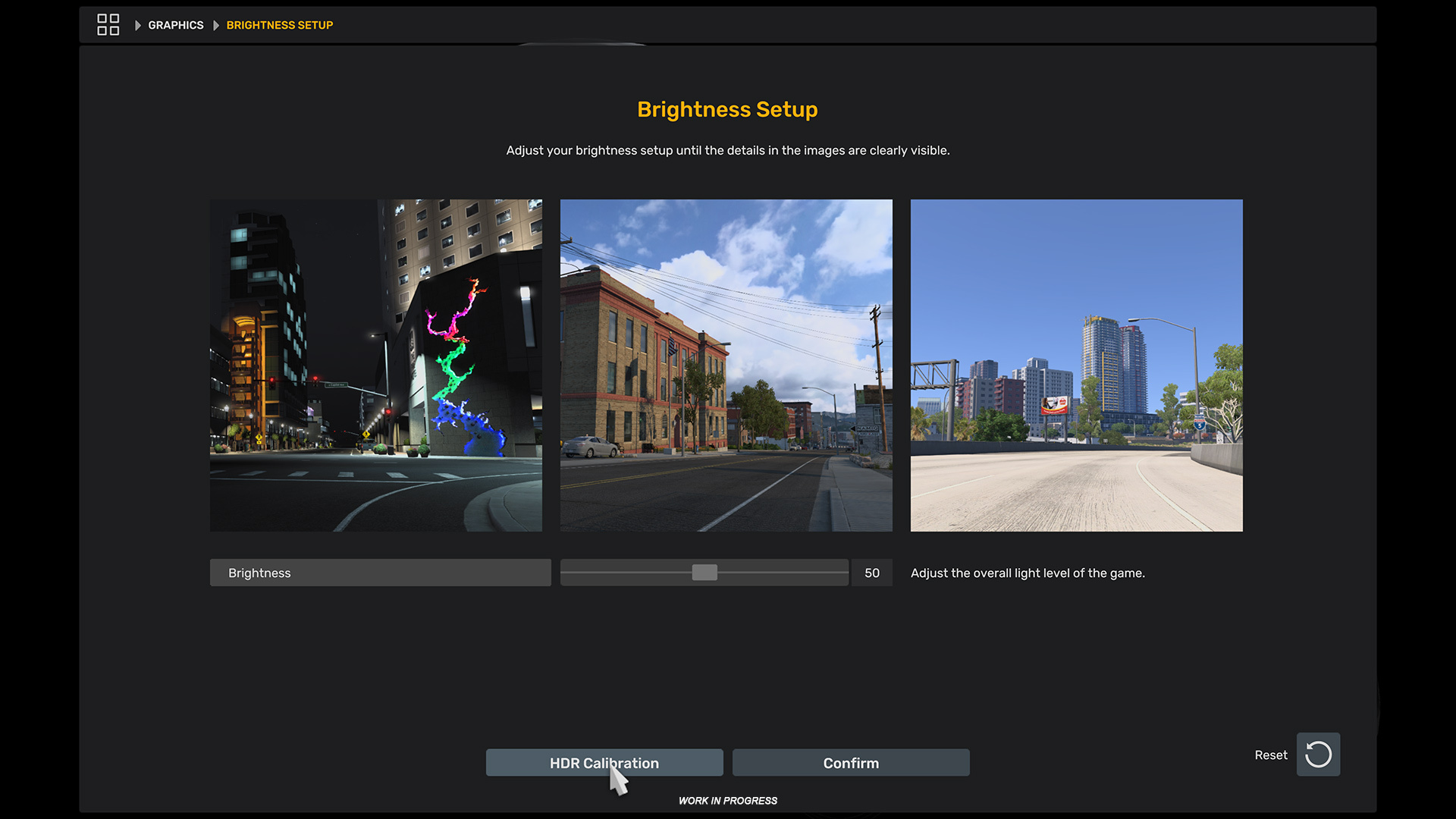 HDR calibration preview