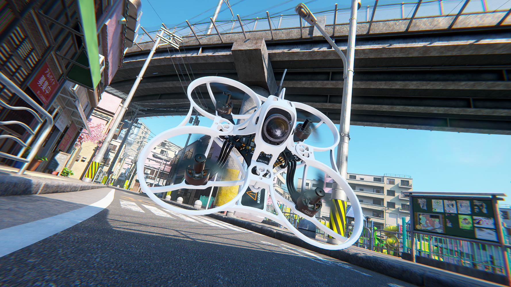 EMAX Tinyhawk Aero racing whoop flying in Liftoff: Micro Drones, official in-game screenshot