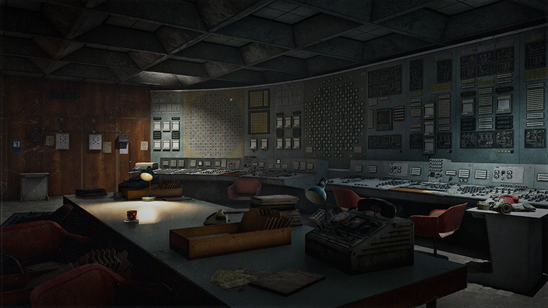 Abandoned control room console