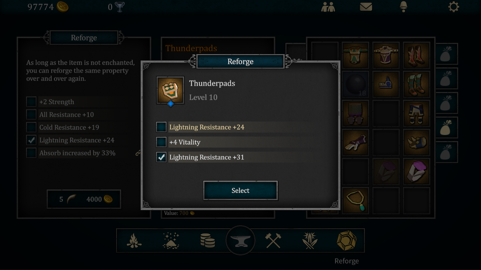 Level Reforge Reforging allows you to improve your equipment. Reforging can only be ...