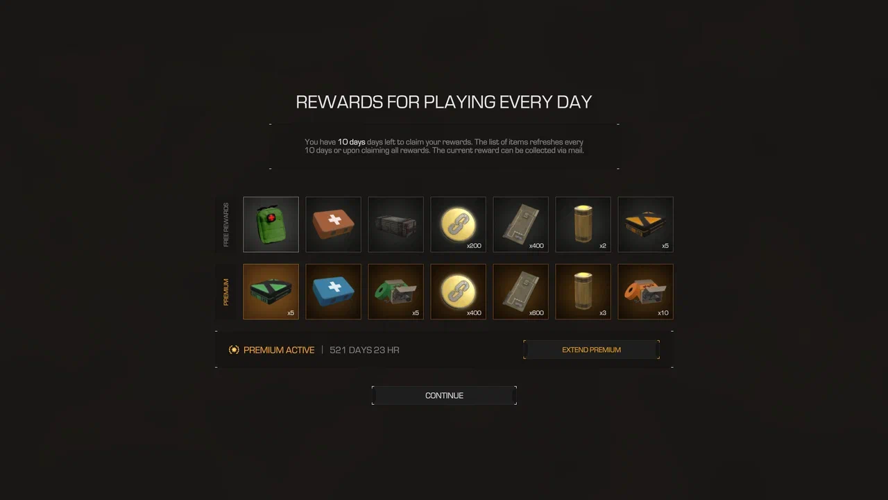Daily login rewards UI