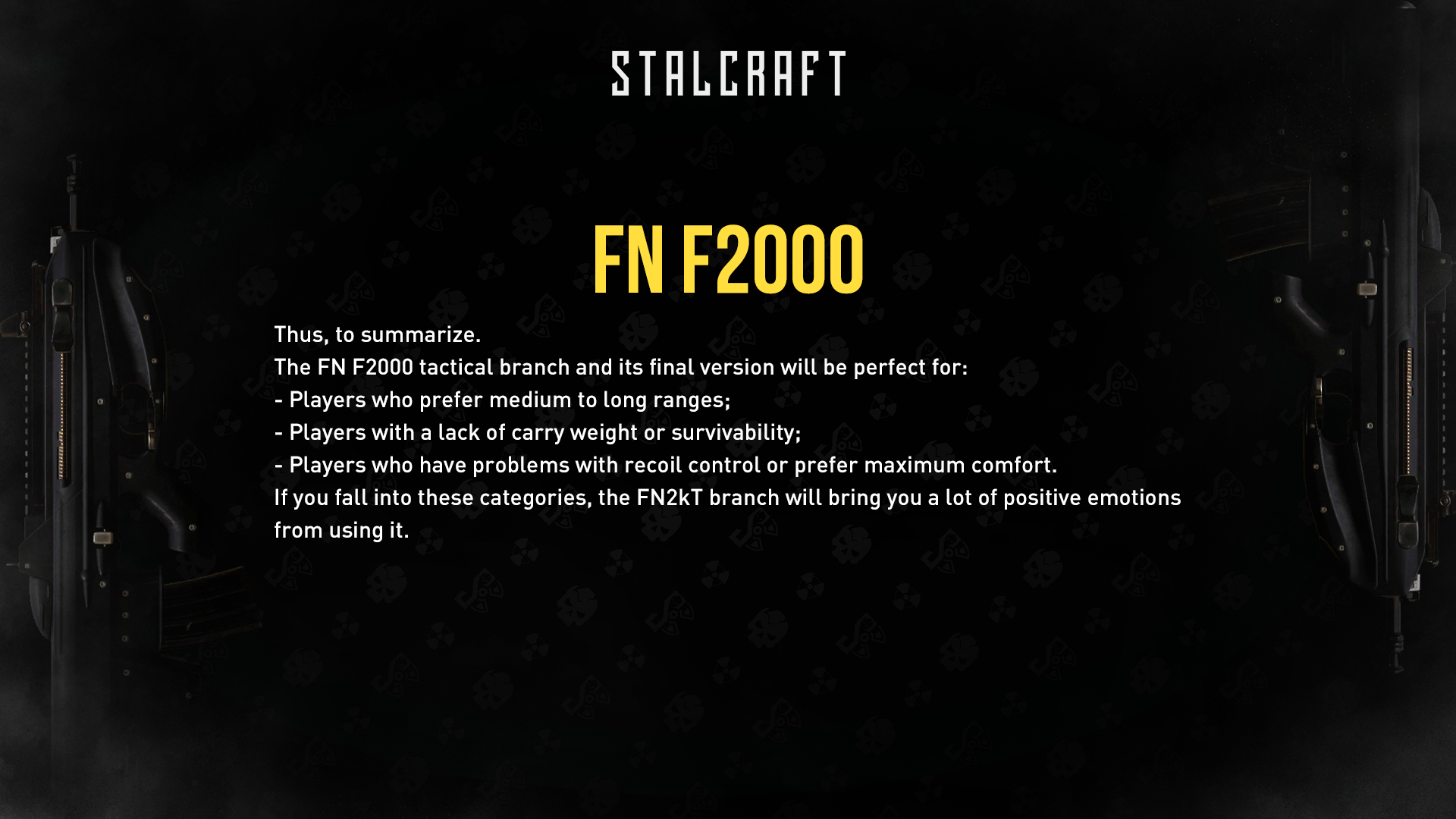 Take a deep-dive into the FN F2000 Assault Rifle! · STALCRAFT: X update ...