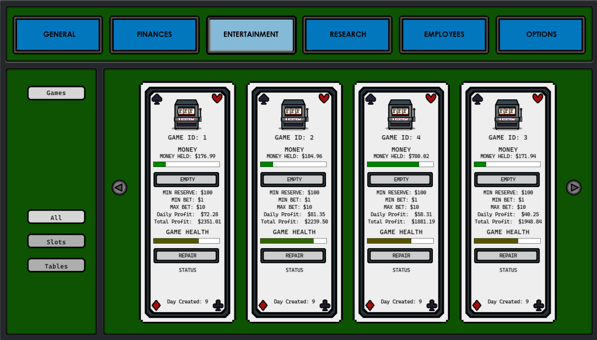 Bar Menu. Update Build Menu and Tutorial Update · Half Built: Casino update for 27 May ...