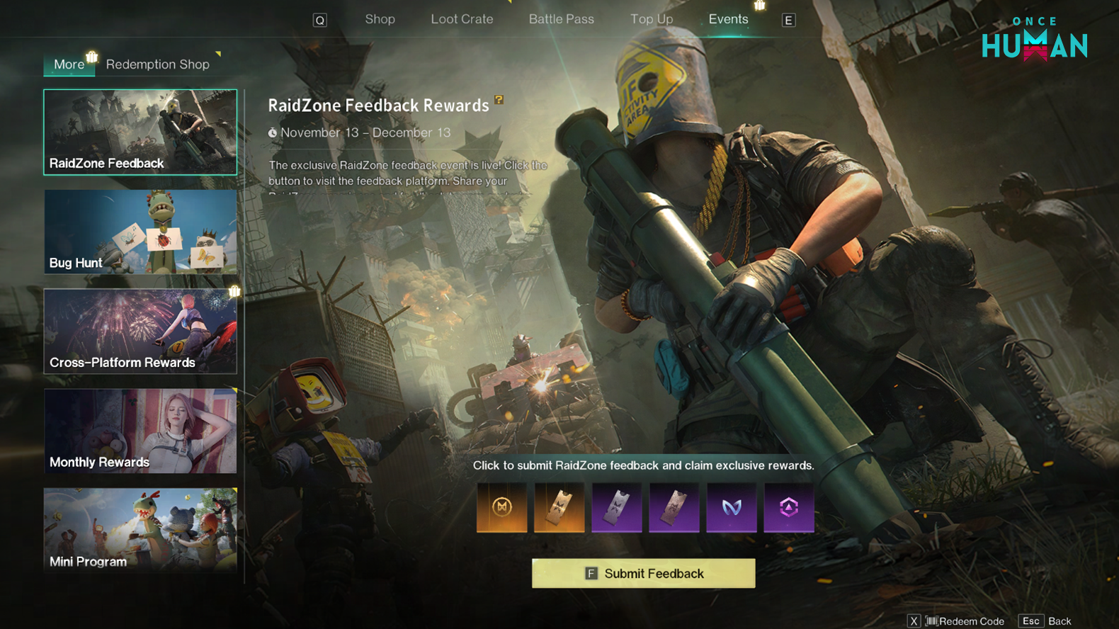 RaidZone feedback event