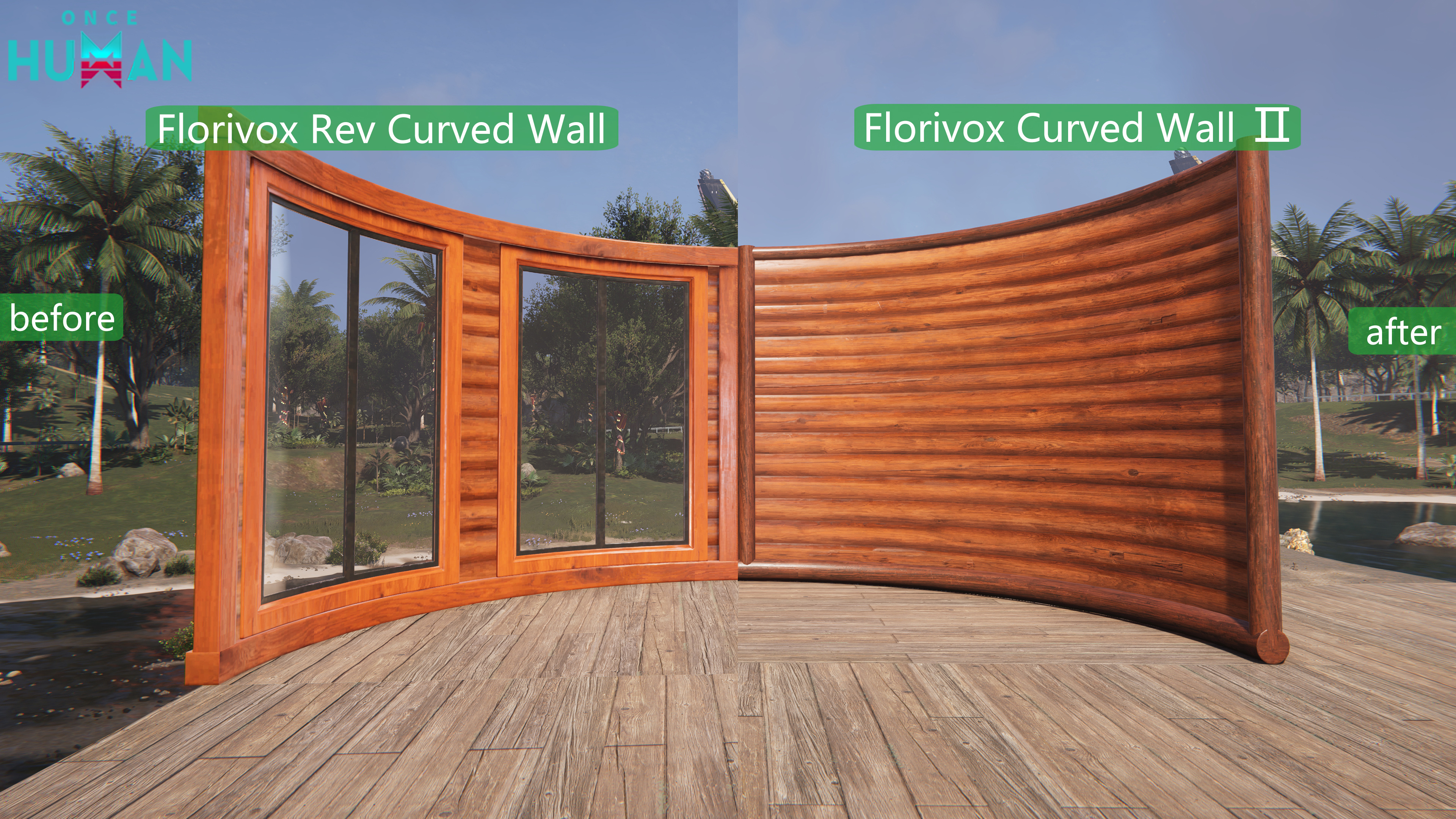 Florivox Curved Wall before and after