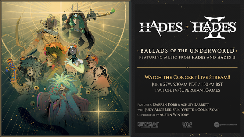 Смотрите оркестровый концерт по игре Hades в прямом эфире из Лондона! Смотрите оркестровый концерт по игре Hades в прямом эфире из Лондона!