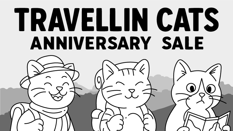 Travellin Cats Anniversary Sale