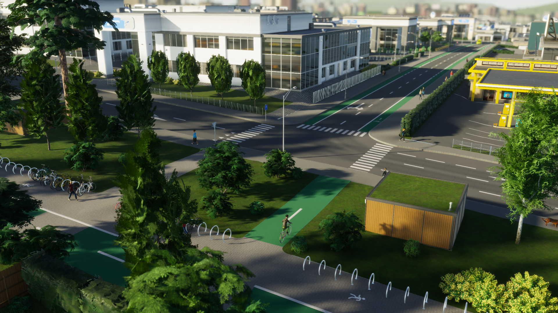 Bicycle path connecting to road