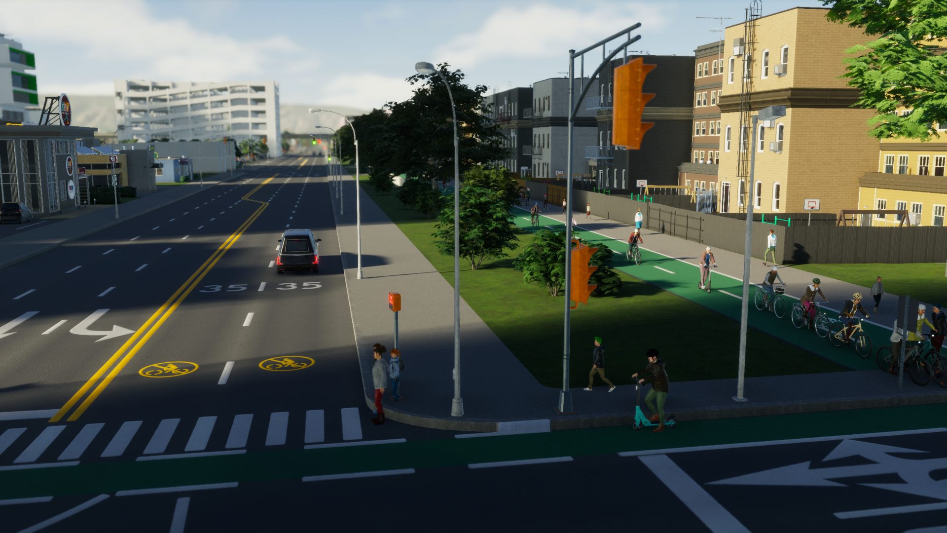 Traffic flow with bicycle restrictions