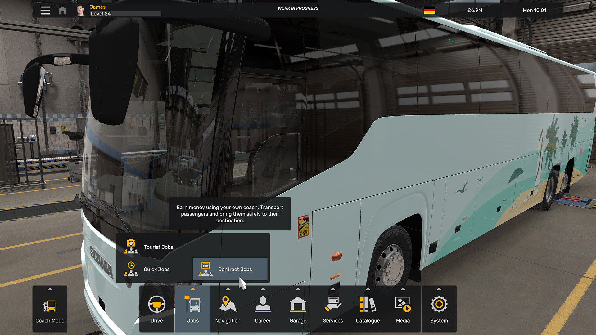 Contract Jobs Selection Interface