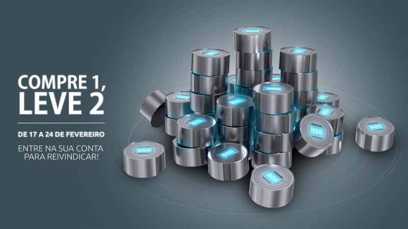 Cupom "Compre 1, Leve 2" para compra de Platinas