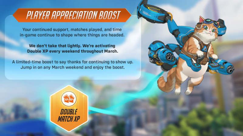 Player Appreciation Boost — 2XP every March weekend