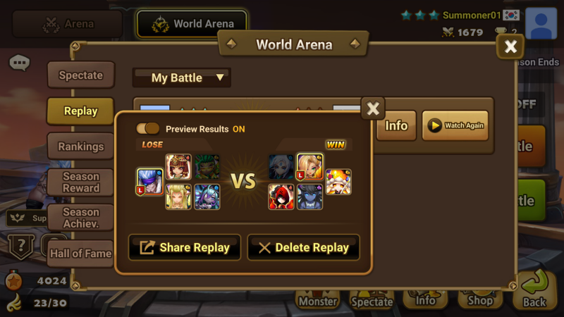 World Arena Replay Preview