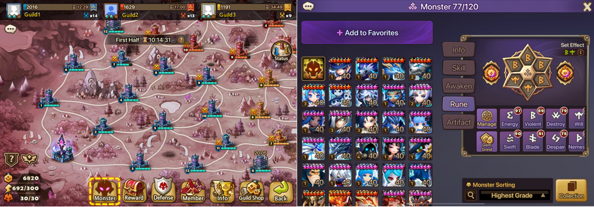 Siege Battle Monster Menu