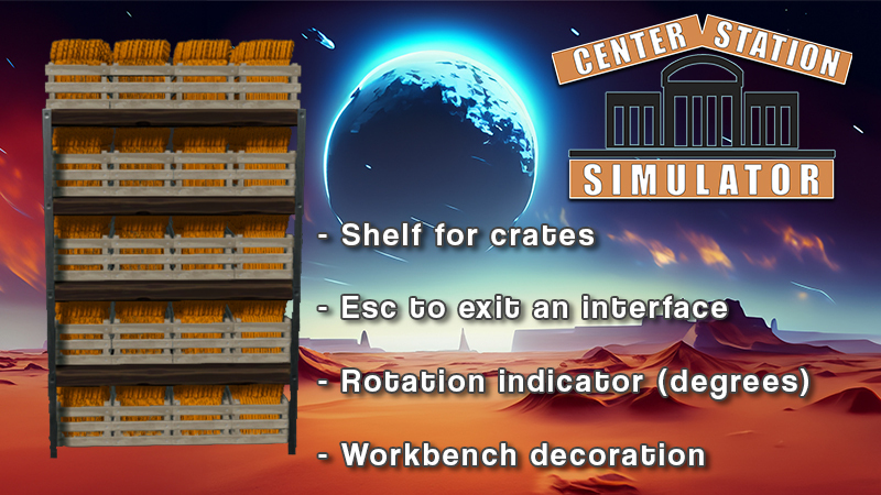 Center Station Simulator - New Update: Shelf for Crates, Rotation ...