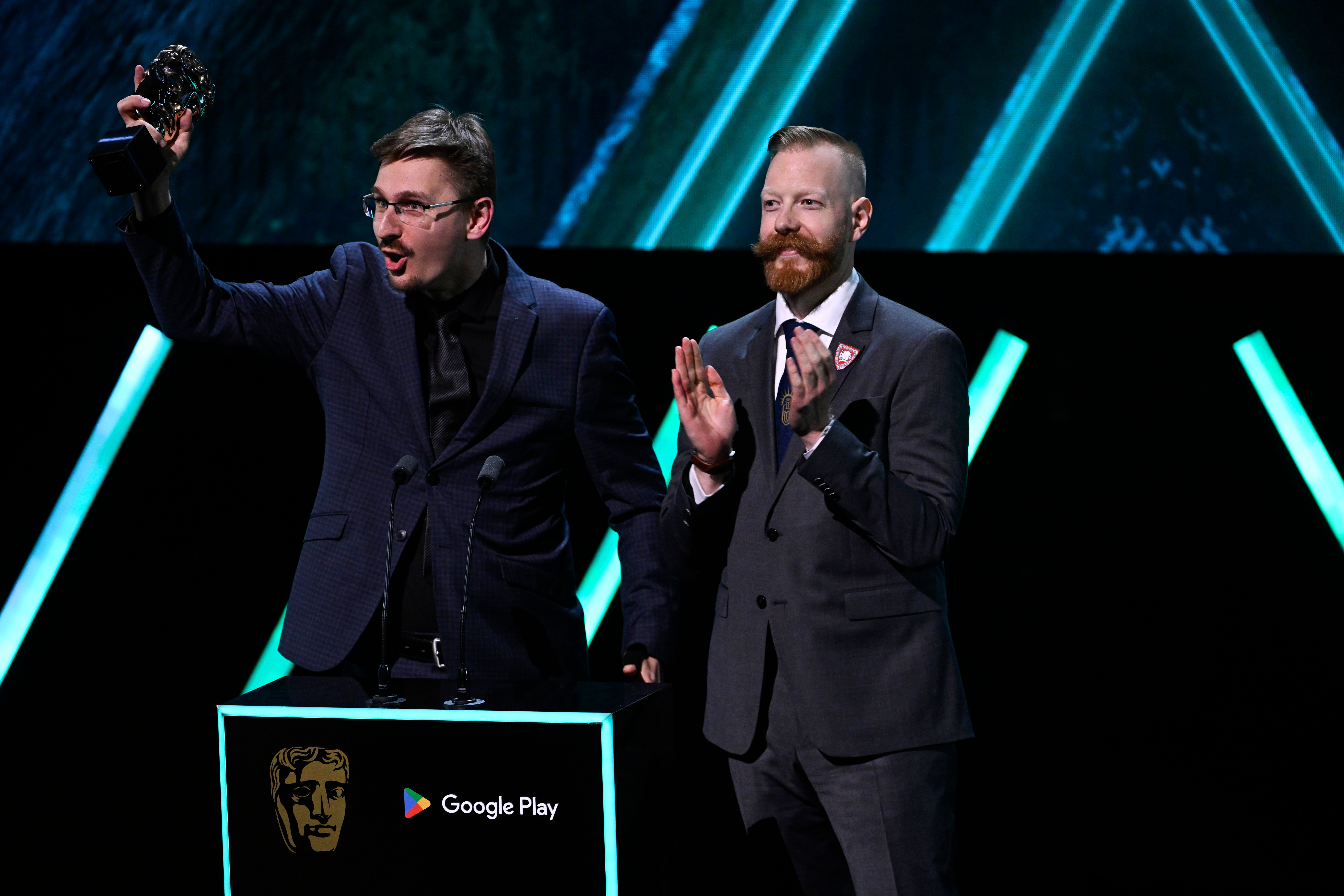 Team celebrating the win