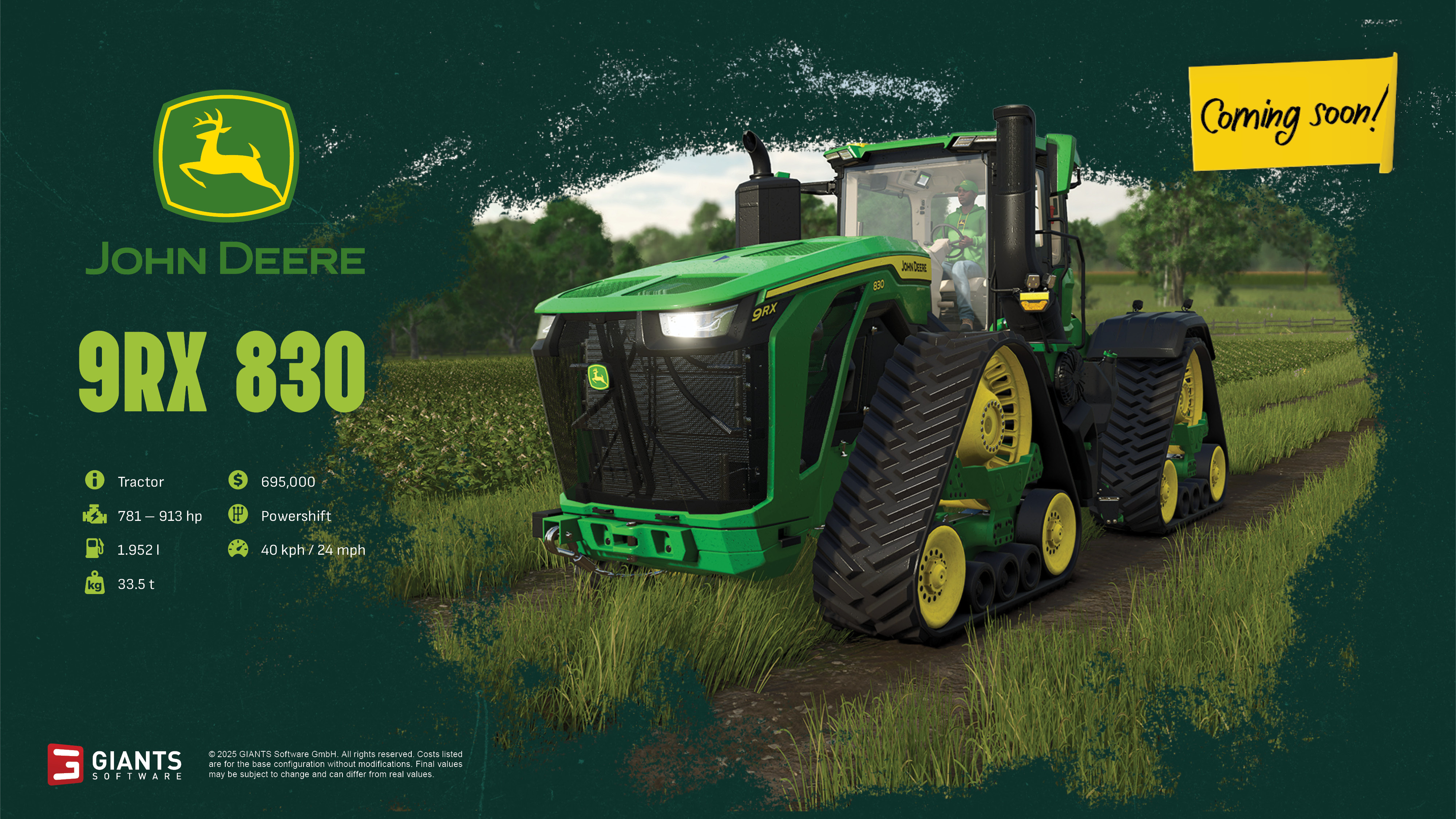 John Deere 9RX front view