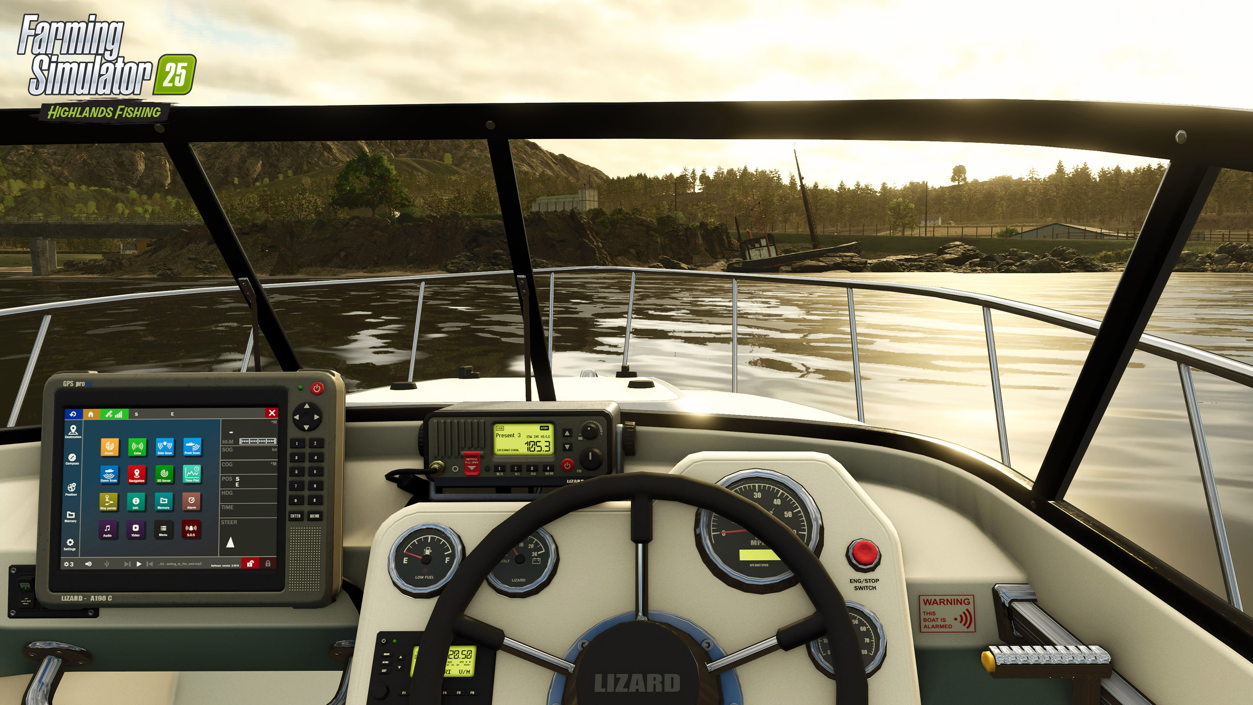 On-deck view from a sports boat