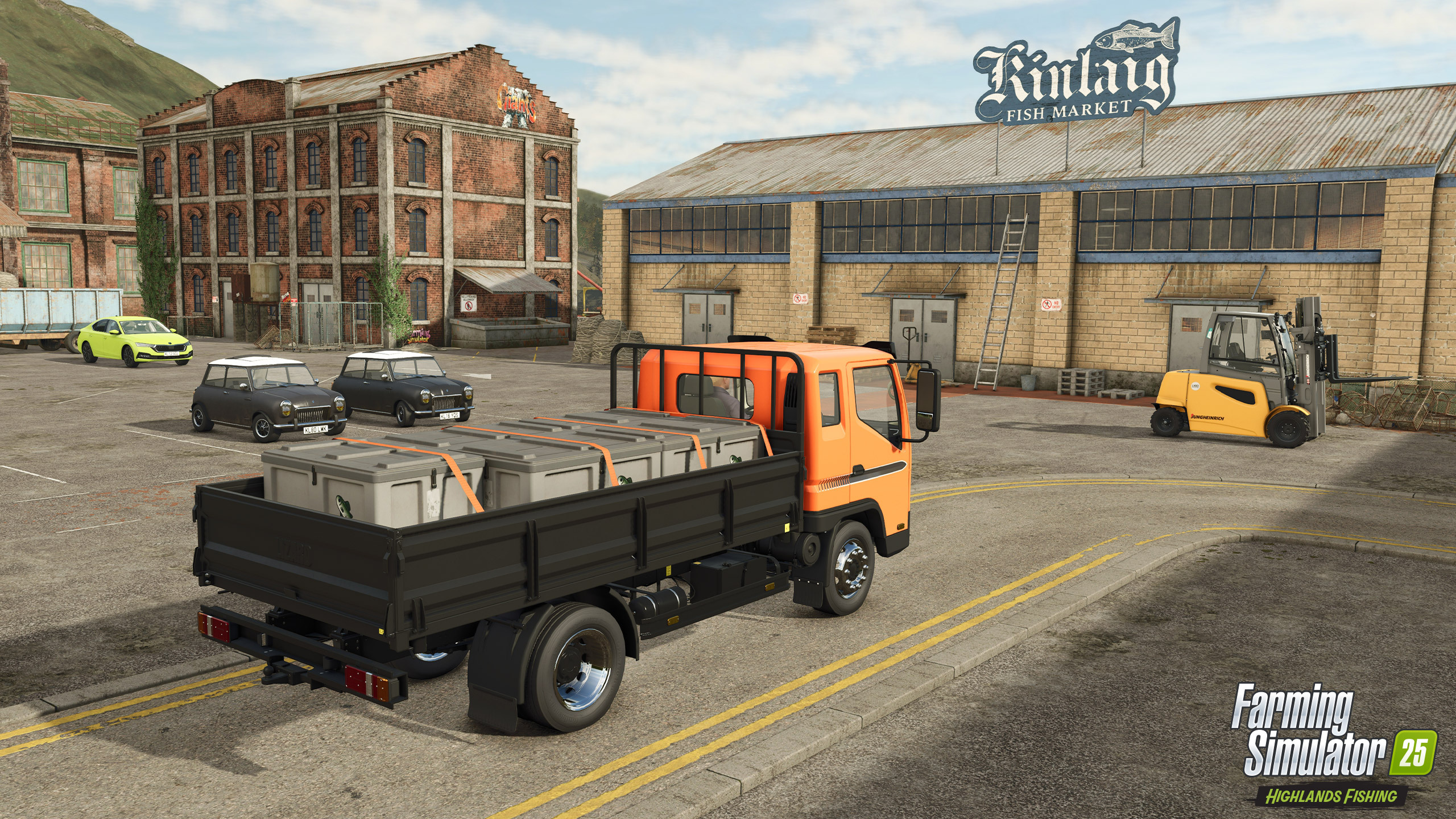 Crates of juvenile fish