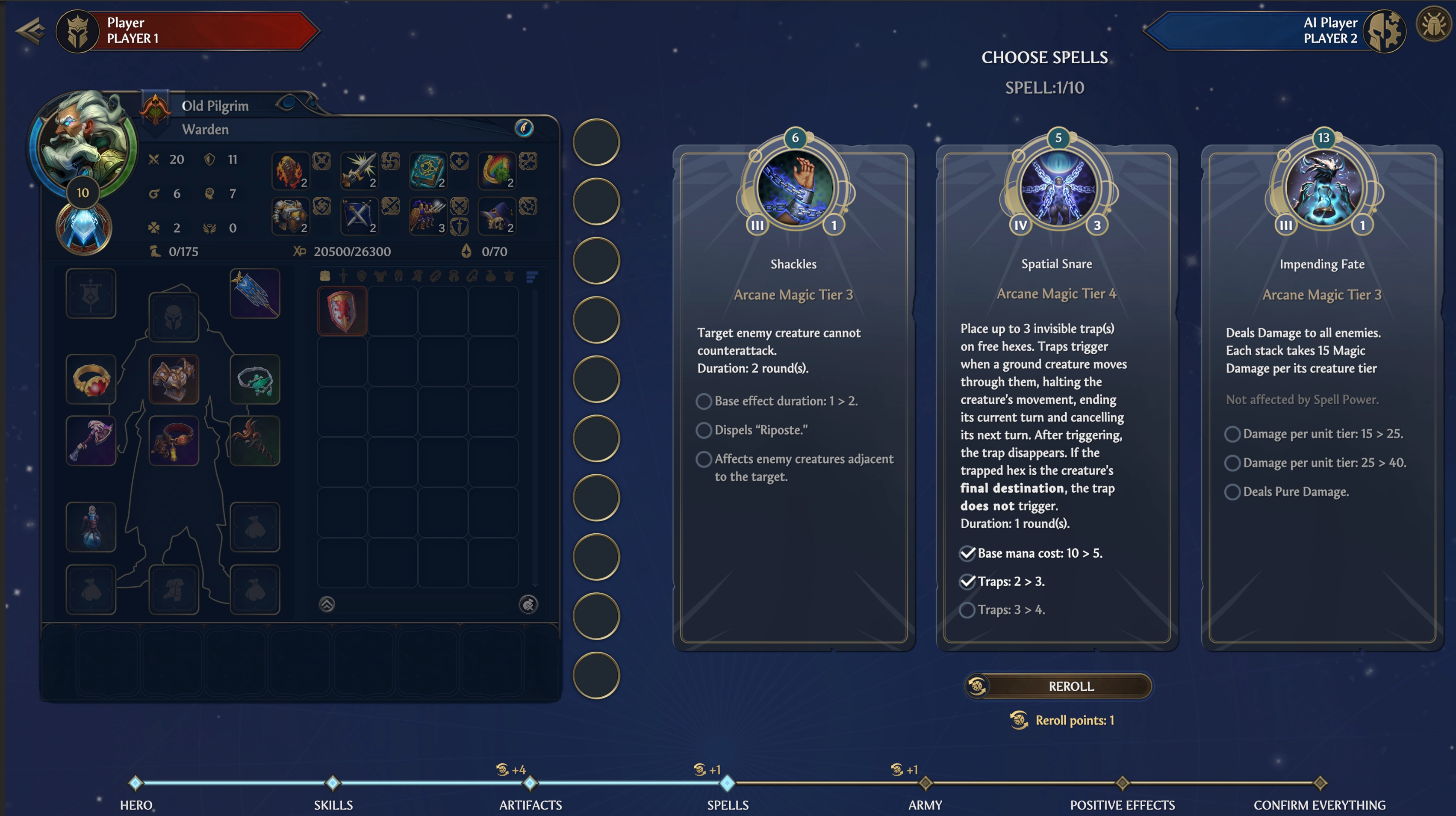 Reroll Interface