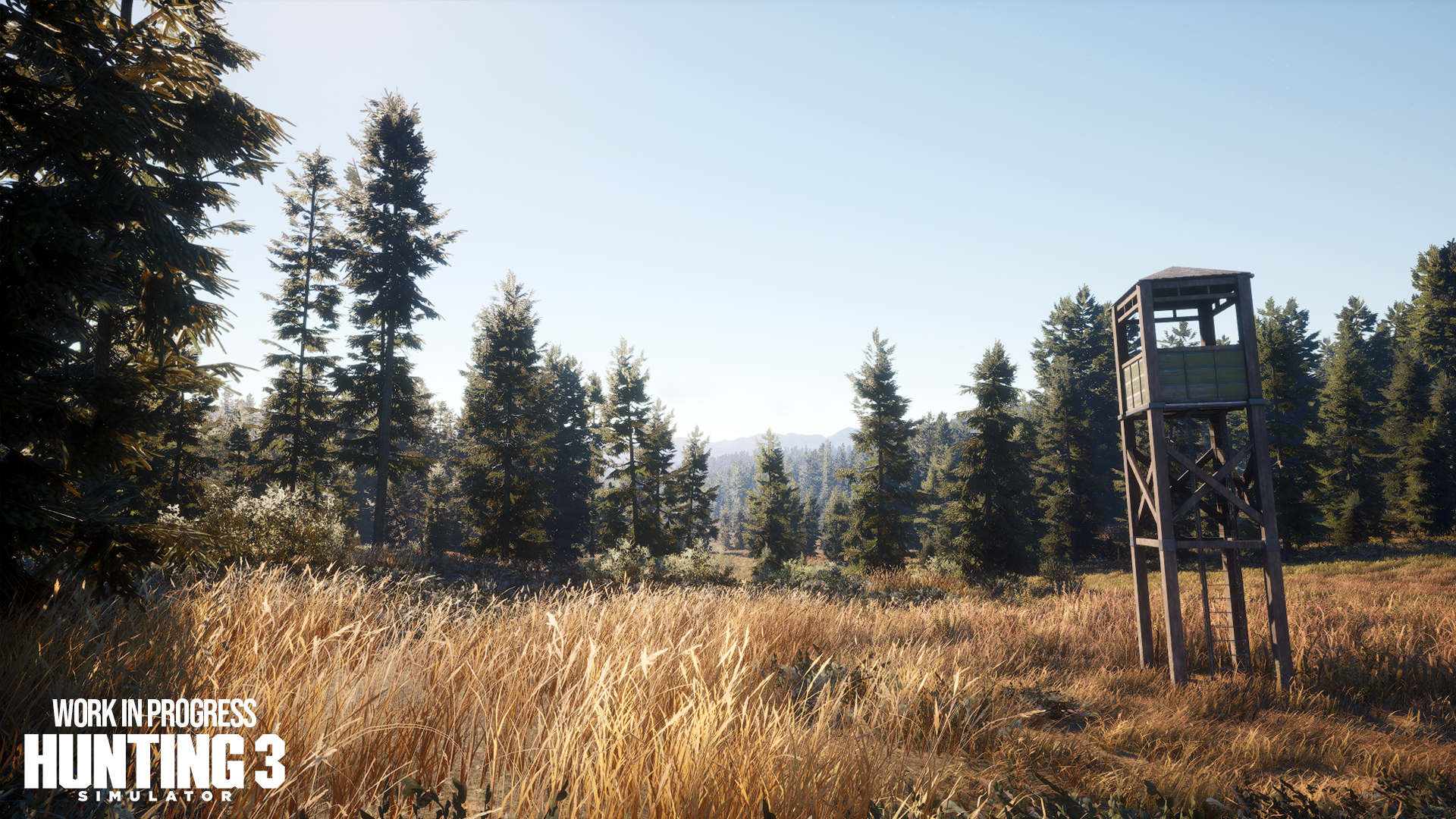 Watchtower in a Hunting Simulator 3 clearing used to check shooting lanes
