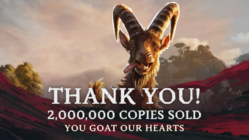 2.000.000 verkaufte Kopien — ein riesiger Meilenstein für unser Spiel!