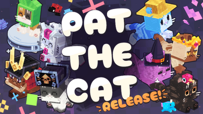 Pat the Cat - Kucing 3D sedang berinteraksi dengan keyboard di desktop
