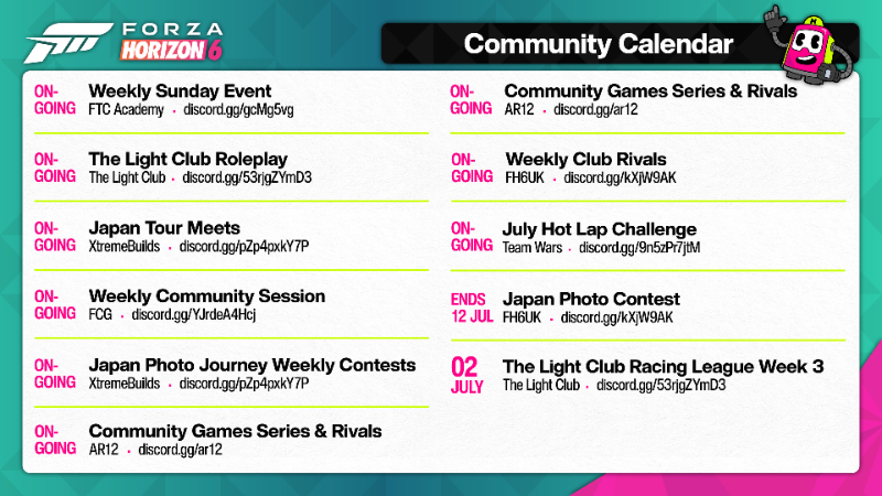 Календарь сообщества Forza Horizon 6 — 29 июня