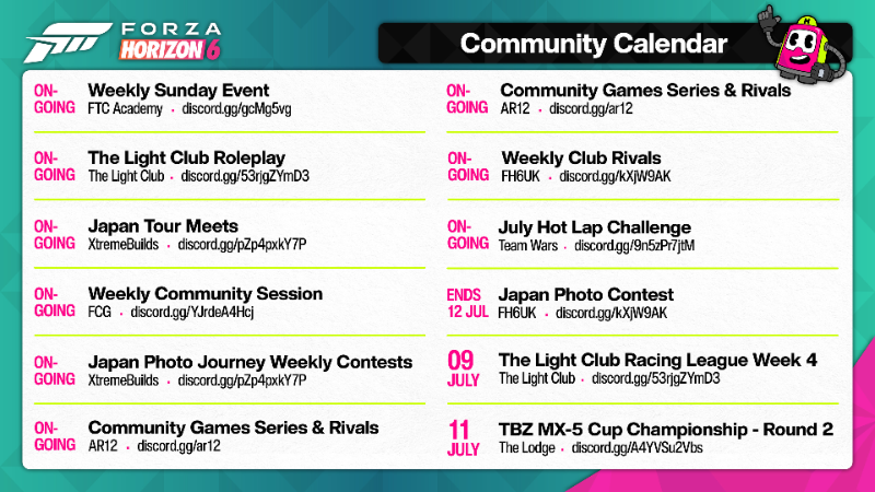 Forza Horizon 6 Community Calendar – July 6 Forza Horizon 6 Community Calendar – July 6