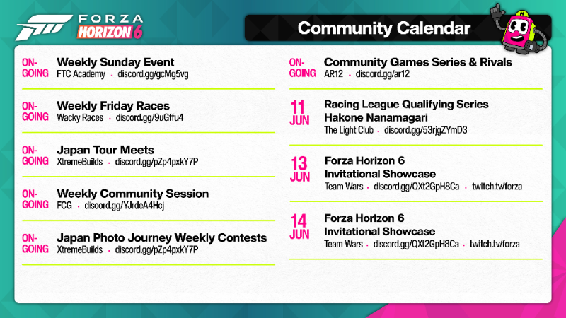 Forza Horizon 6 Community Calendar - June 8