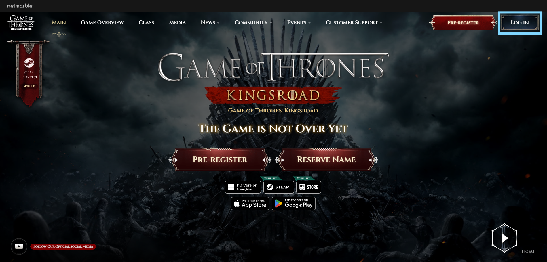 1. Select \[Login] at the top-right corner of the ‘Game of Thrones ...