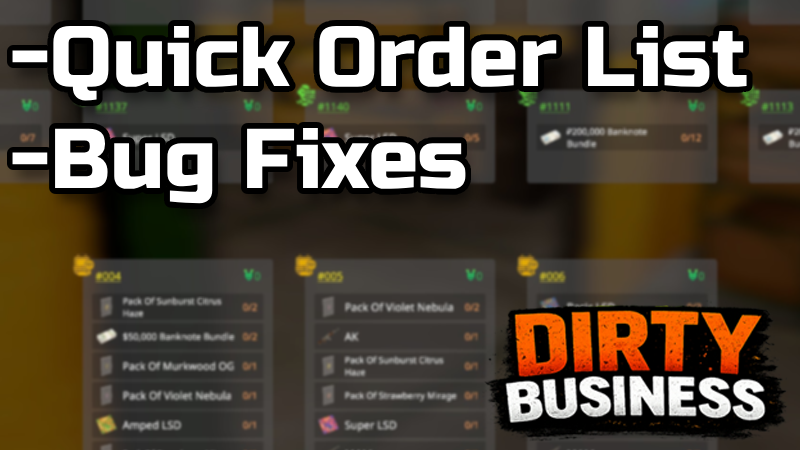 Update 0.1.30 - Quick Order List & Bug Fixes