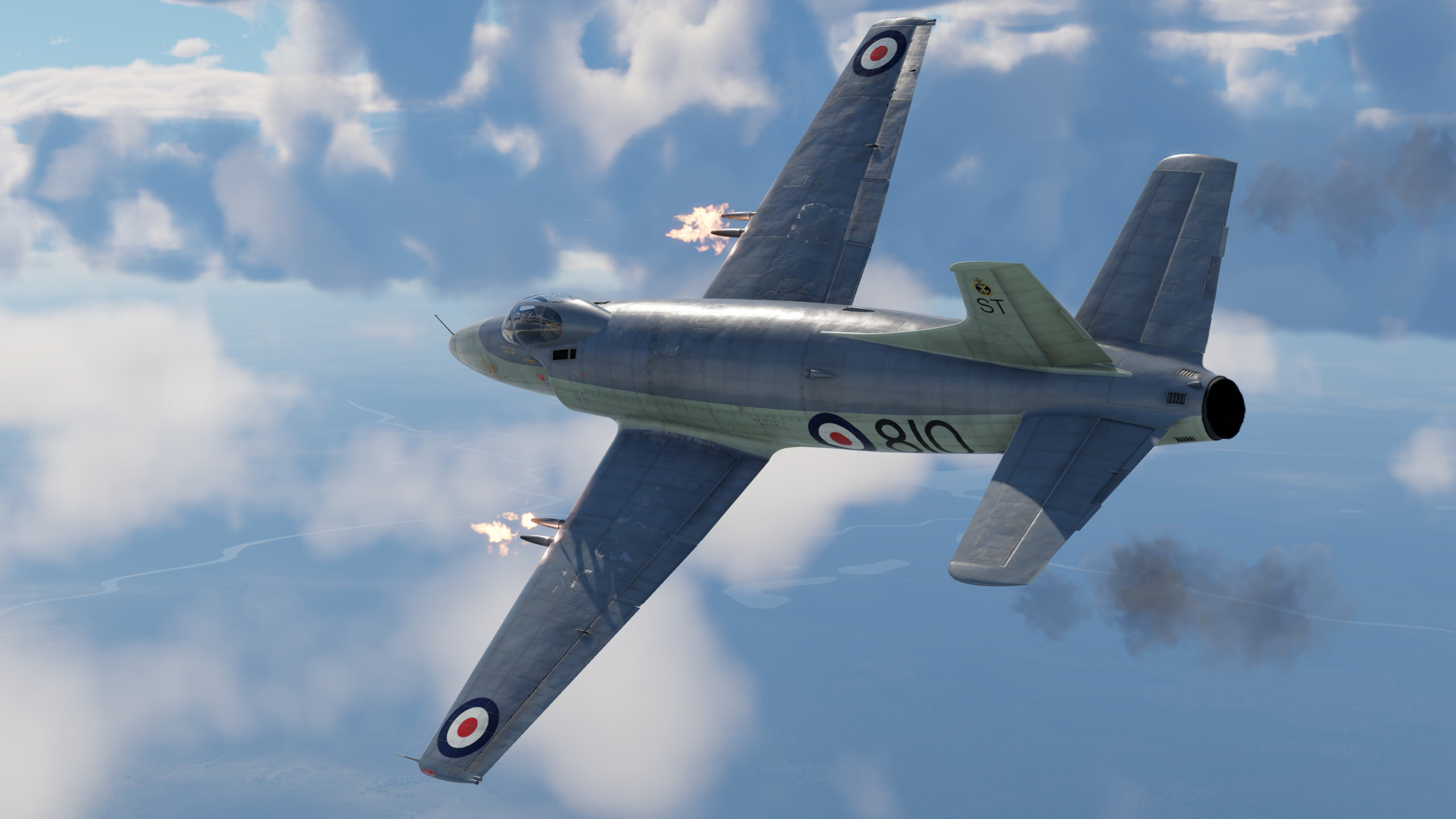 Attacker FB.2 flying over terrain