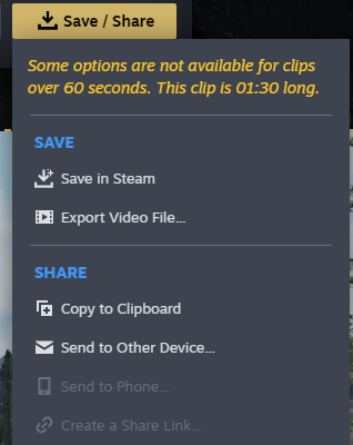 Save Share export button